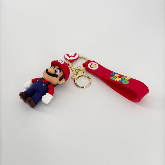 Super Mario Keychain with Figure and Strap | Cute Nintendo Mario Key Holder Gift - Picture 4 of 8